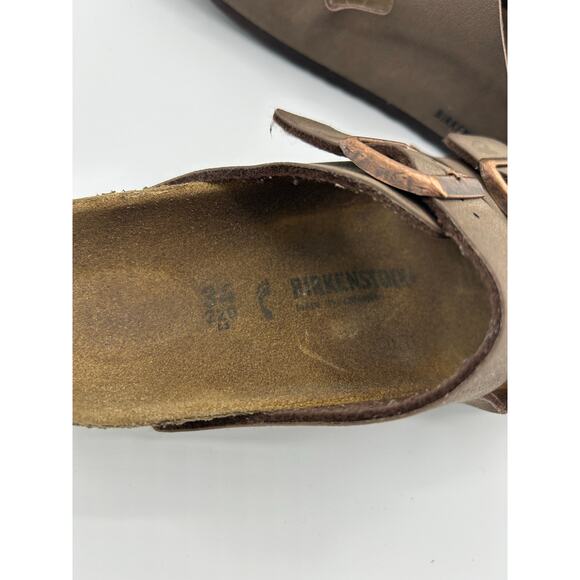 Birkenstock Arizona Sandals Size 34 EU (Kids/Small) Brown Leather Copper Buckles - Picture 7 of 16
